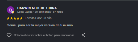 Reseña de Darwin Atoche Chira para Fit Body Piura